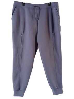 32 Degrees Heat Tech Jogger Pants Women XL Blue Stretch Zip Pocket NWT
